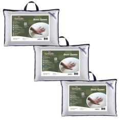 Kit com 3 Travesseiros de Látex - Basic Queen - Dunlopillo
