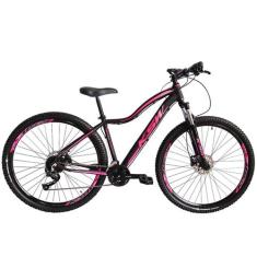 Bicicleta Aro 29 KSW MWZA 2020 Feminina 27v Hidráulico K7, Preto, Rosa