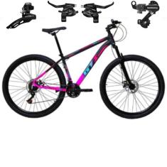 Bicicleta Mtb Aro 29 Gti Roma 21v Index Alumínio Freio Mecânico Suspensão Cambios Trocadores Shimano-Unissex