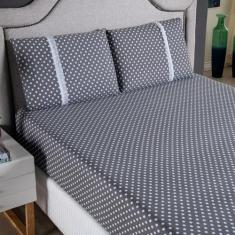 Jogo Lençol Casal Estampado Elástico Malha 100% Algodão - Meta Mark, P