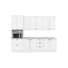 Cozinha Modulada Henn Americana 7 Peças (2Aéreos+2Balcões+1Paneleiro+2Complementos) C5P63 Branco-Henn