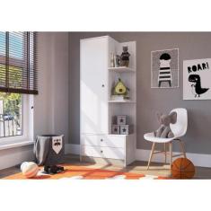 Guarda-Roupas Infantil 1 Porta 2 Gavetas Multimóveis CR35097, Branco/F