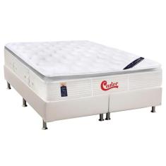 Cama Box King: Colchão Molas Castor Pocket Gold Star Vitagel Slx + Base Crc Courano Branco(193X203)