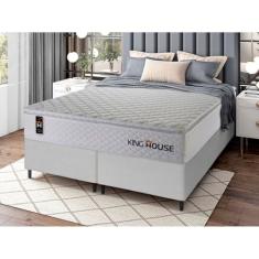 Conjunto Cama Box c/ Molas Ensacadas New Moon Branco King 193x203x66