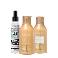 Kit Redken All Soft Shampoo + Condicionador + Leave-in