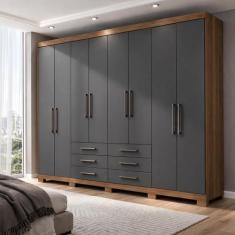 Guarda Roupa Casal 8 Portas e 6 Gavetas com Pés Master - Santos Andirá