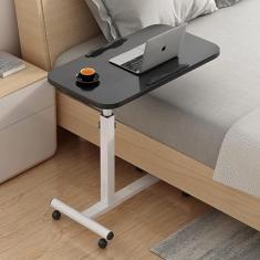 SilteD Mesas de cabeceira dobráveis ​​com rodas, altura ajustável, mesa móvel sobre a cama, mesa de computador portátil com rodinhas, mesa lateral para sofá, escritório, hospital, casa