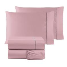 Jogo de cama 180 fios P/ Palito cama Casal 3 pç Algodão - Safira enxov