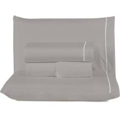 Jogo De Lençol King Top Line 180 Fios 4 Peças - Cinza