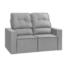 Sofá Retrátil E Reclinável Chicago 2l. 1.50cm C/molas-veludo Chumbo