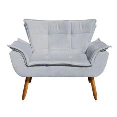 Namoradeira Opala Suede Cinza Castanho - DROSSI