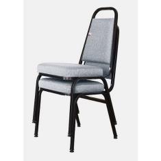 02 Cadeiras Empilhável para Hotelaria Linha Hotel Jersey Cinza