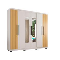 Guarda-roupa Casal com Espelho 6 Portas 4 Gavetas Araplac Braga, Freij