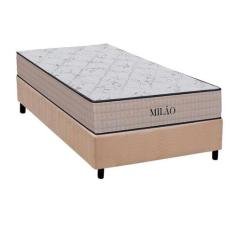 Cama Box Solteiro: Colchão Espuma D33 Orthoflex Milão + Base CRC Suede