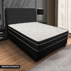 Cama Box Queen Colchão Mola Ensacada Belos Sonhos + Box Sintético 64x158x198