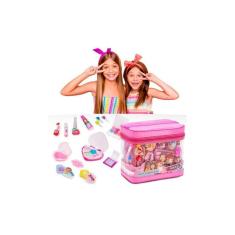 Kit Maquiagem Infantil com Bolsa Maleta MakeBrinq PoliBrinq