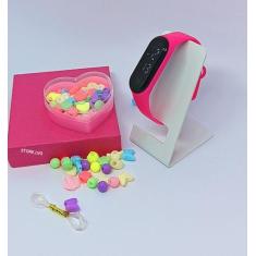 Relógio Infantil Digital Led para Menina Bracelete Silicone + Kit miça