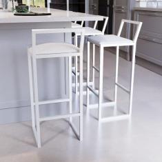 Jogo 3 Banqueta Alta Balcão Bistrô Branca Confort Industrial Assento E