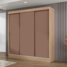 Guarda Roupa Casal 3 Portas de Correr San Marino Maxel Móveis - Capuccino/Terracota