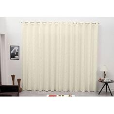 Cortina Varão Tecido Jacquard Pérola 5,00x2,60 Semi Blackout
