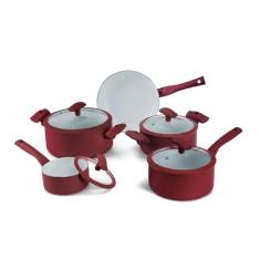 Conjunto De Panelas 5 Peças Vermelho Hercules