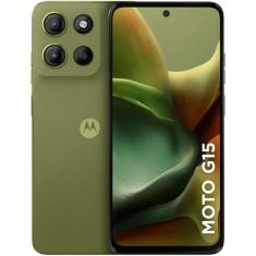 Smartphone Motorola Moto G15 256GB 12GB RAM Boost Câmera 50MP com AI Tela 6.7" NFC - Verde
