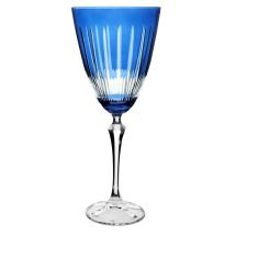 Taca Para Vinho Tinto Elizabeth Lapidada Em Cristal Ecologico 250Ml A22cm Cor Azul