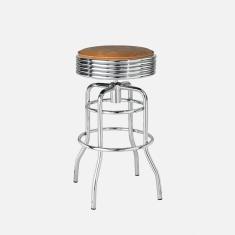 Banqueta de Aço Giratória Panamá Compoarte Cromado/Caramelo