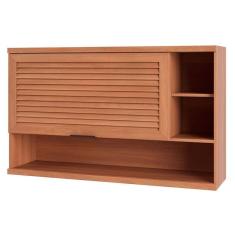 Armário de Cozinha Modulado Aéreo Thela Macadâmia Nicho 1 Porta Ripada 120cm Freijo - Telasul