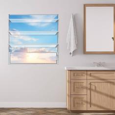 Janela de Alumínio Basculante 80x80cm Fortline Atlântica Branco