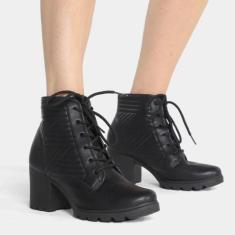Bota Coturno Cano Curto Dakota Salto Bloco Médio Tratorada Feminina, 3