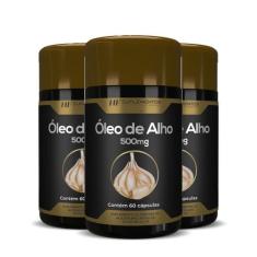 3x oleo de alho premium 500mg 60caps hf suplements - HF SUPLEMENTOS