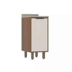 Balcão de Cozinha 40cm 1 Porta com Tampo Aspen Luciane Móveis, Vanilla