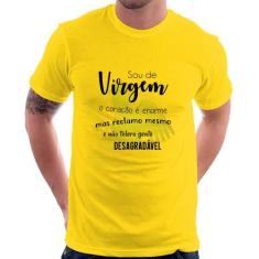 Camiseta Sou de Virgem - Foca na Moda, Amarelo, G