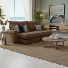 Sofá Argo Veludo 250 cm B25cm Meu Sofá Online, B016 VELUDO MARROM