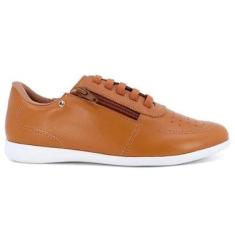 Tênis Usaflex Feminino Casual Zíper Couro Detalhe Brilho AI3407-Feminino