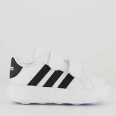 Tênis Adidas Grand Court 2.0 CF Infantil Branco e Preto-Unissex