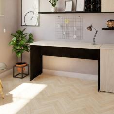 Mesa Reta Corp 25mm 120 cm Bramov Móveis Preto/Geneve