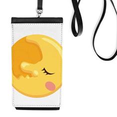 Bolsa estilo carteira para celular com estampa de lua alienígena para presente Art Déco, bolso preto