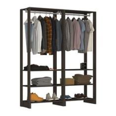 Guarda Roupa Closet 06 Prateleiras Yes EY101.101 Grafite Intenso Nova Mobile