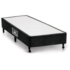 Cama Box Base Universal Solteiro Lux Chenille Black (78x188x23) - Castor