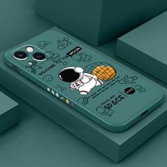Capa de telefone fofa de astronauta dos desenhos animados para iPhone 15 Pro Max 11 12 13 14 Pro Max XS XR X 8 7 Plus Capa macia de silicone líquido, b, para iphone 15 Pro