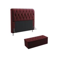 Kit Cabeceira Estofada Para Cama Box Sirius 160 Para Cama Queen e Calç