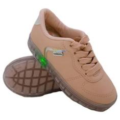 Tênis Infantil Meninas Casual Molekinha Com Luzes Led Macio 2558 201-Feminino