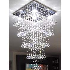 LUSTRE DE CRISTAL PARA SALA, COM 80 CM DE ALTURA E LUSTRE COM 20CM DE ALTURA GRÁTIS