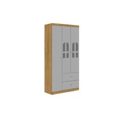 Roupeiro Infantil Guarda Roupa 3 Portas 2 Gavetas E Nichos Alvin