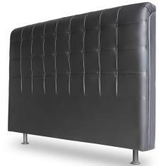 Cabeceira Estofada Cama Box Casal King Louise 195cm Preto