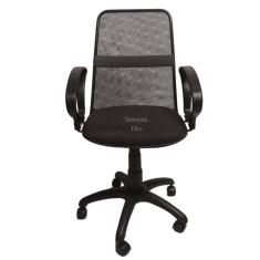 Cadeira  diretor tela giratória com faixa - mecanismo relax -  braço fixo tecido preto