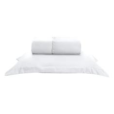 Kit Jogo Lençol Elástico 300 Fios Solteiro 2 Peças Branco