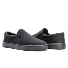 Tênis Slip On Iate Macio e Confortável Masculino - Preto